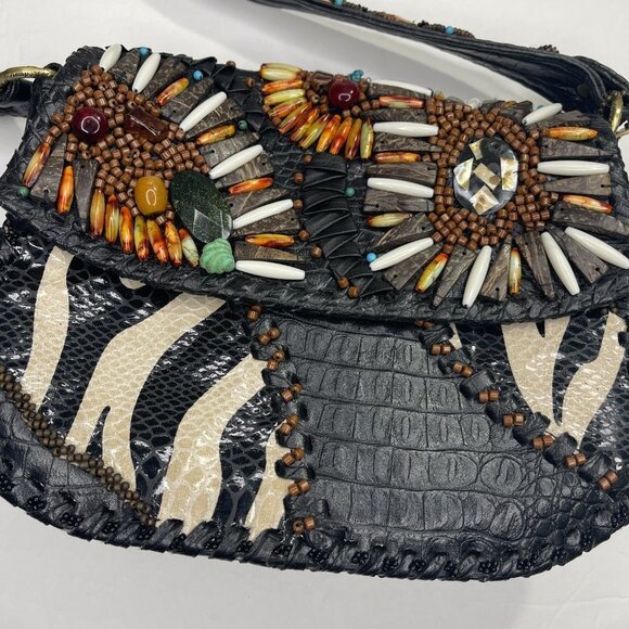 Mary Frances Beaded Bag Animal Zebra Print​​​ - Picture 5 of 14